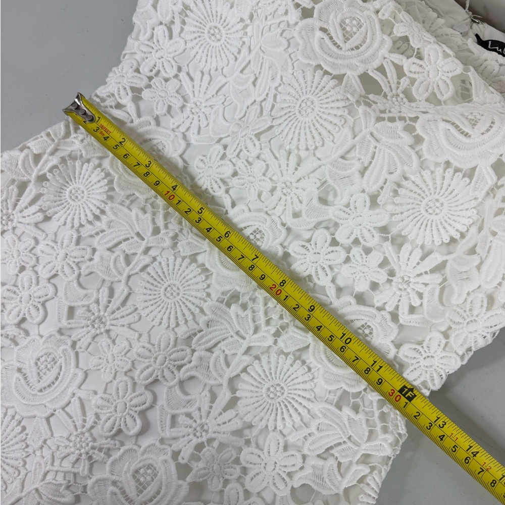 Lulus Love Poem Elegant White Lace Halter Dress Small - Picture 11 of 14